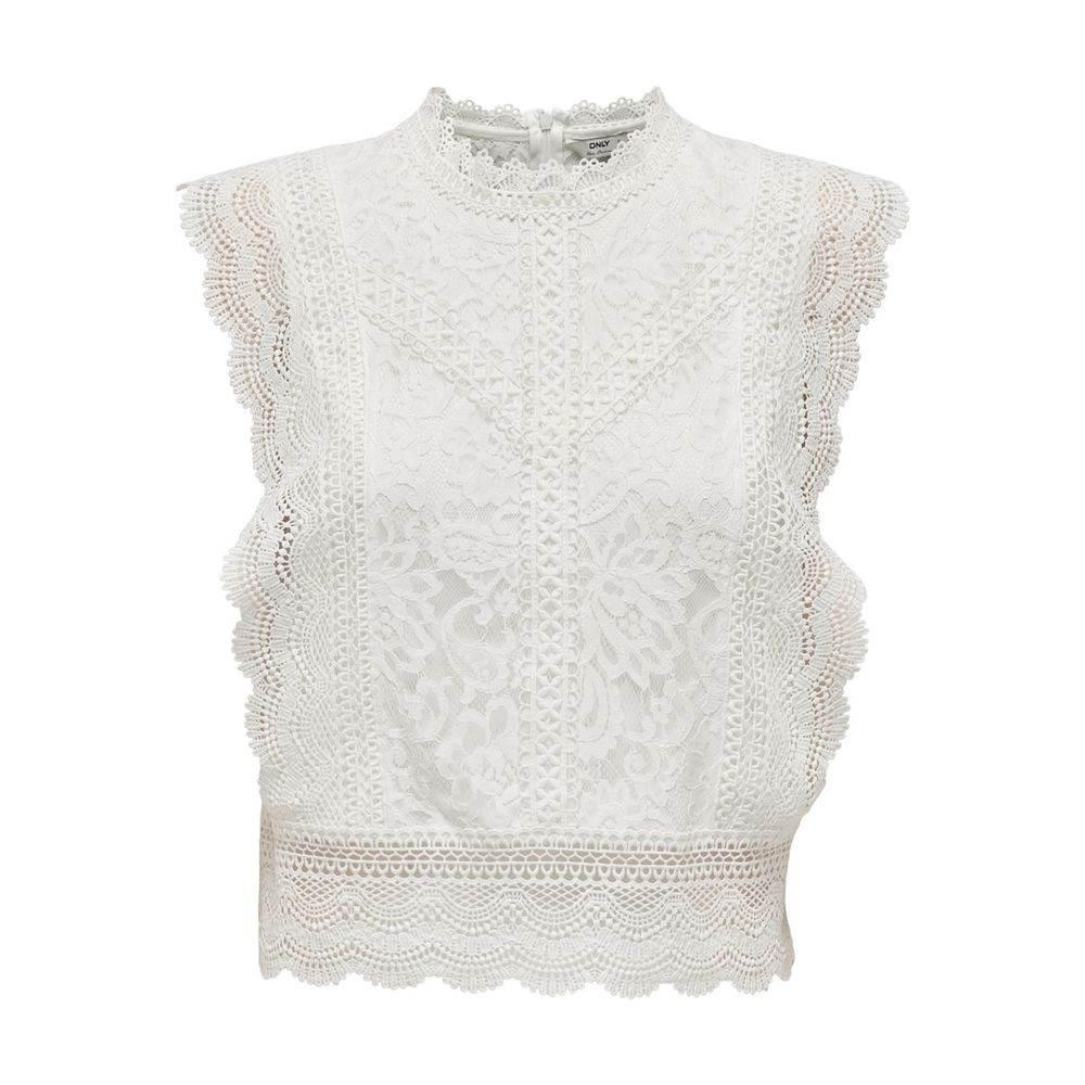 Only White Nylon Tops & T-Shirt - Hilstor