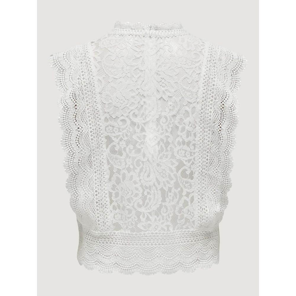 Only White Nylon Tops & T-Shirt - Hilstor