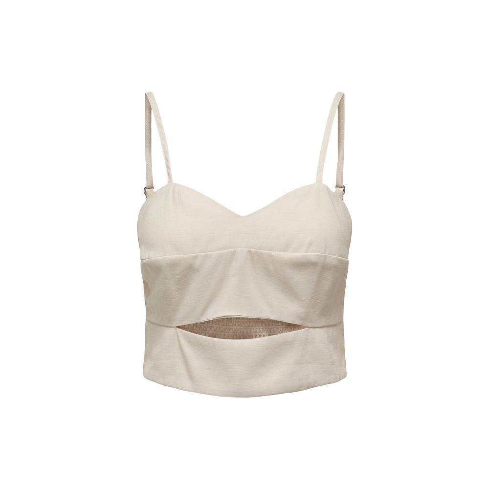 Only Beige Polyester Tops & T-Shirt - Hilstor