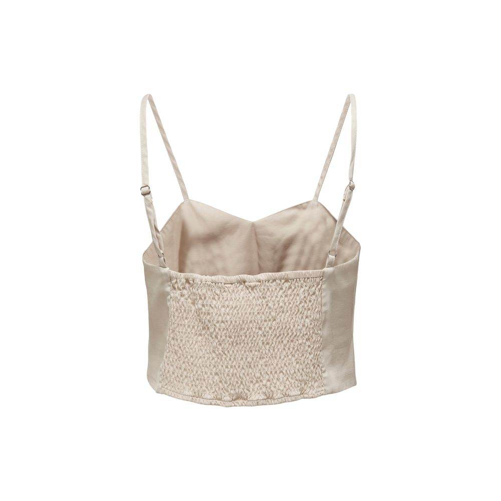 Only Beige Polyester Tops & T-Shirt - Hilstor