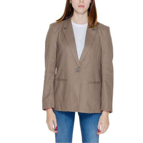 Only Brown Linen Suits & Blazer - Hilstor