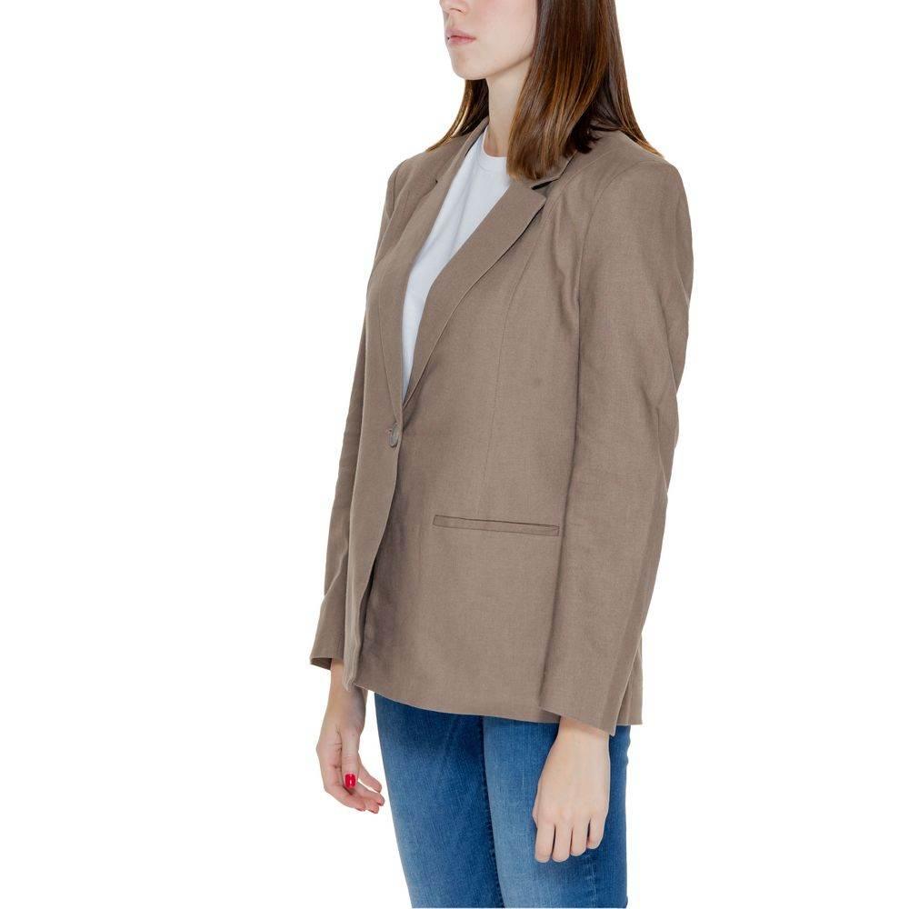 Only Brown Linen Suits & Blazer - Hilstor