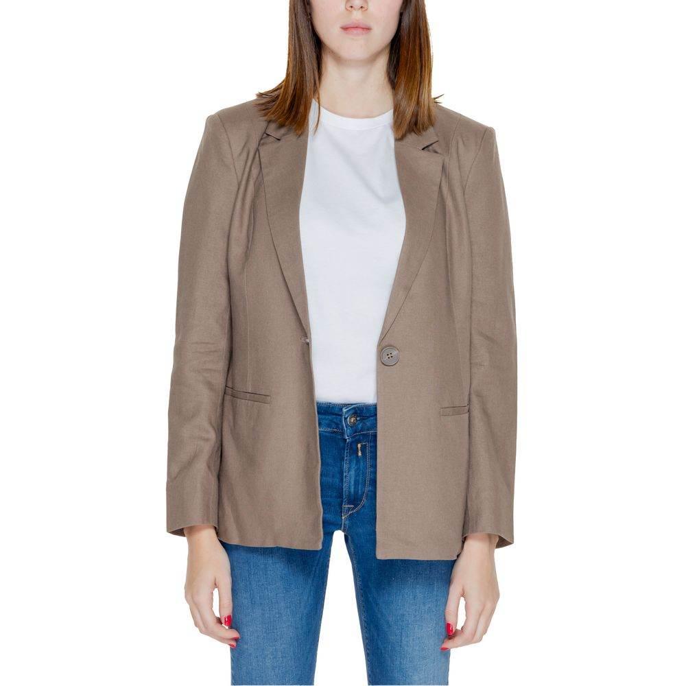 Only Brown Linen Suits & Blazer - Hilstor