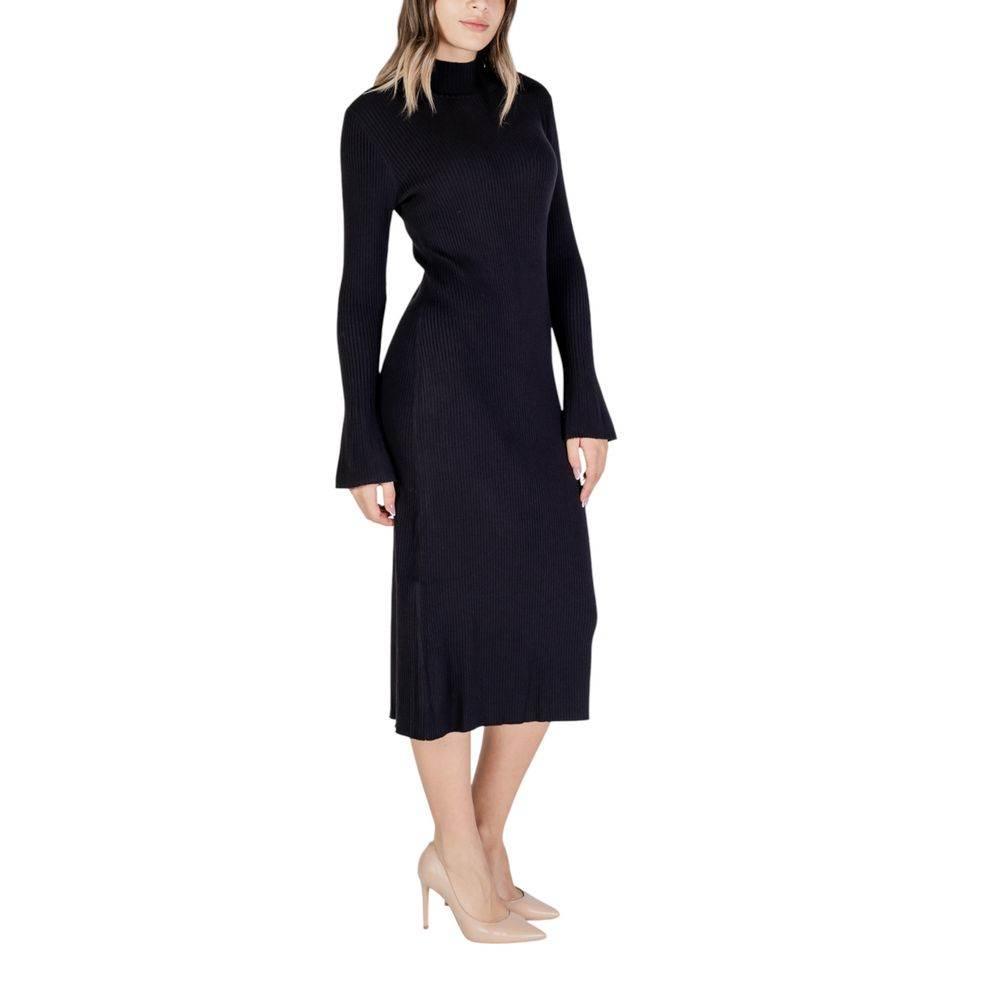 Sandro Ferrone Black Viscose Dress - Hilstor