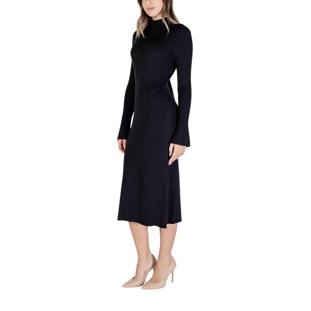 Sandro Ferrone Black Viscose Dress - Hilstor