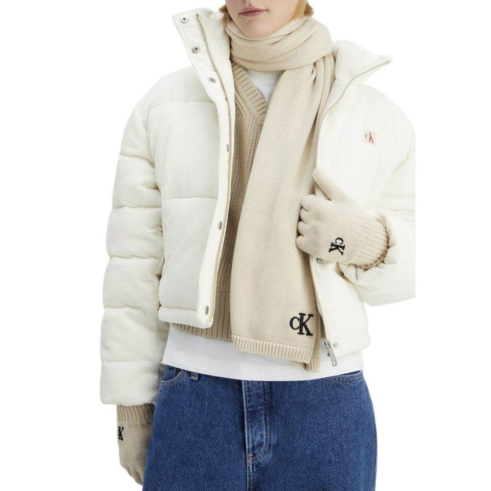 Calvin Klein Beige Cotton Scarf - Hilstor