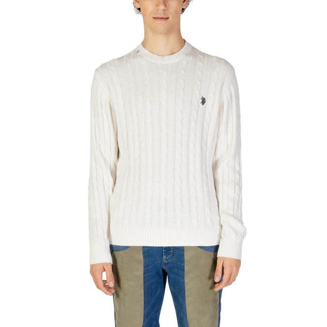 U.S. POLO ASSN. White Cotton Sweater - Hilstor