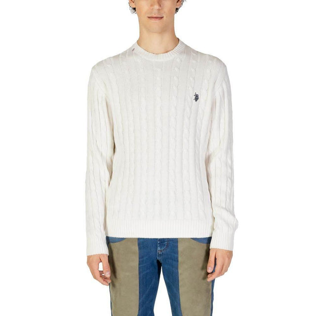 U.S. POLO ASSN. White Cotton Sweater - Hilstor