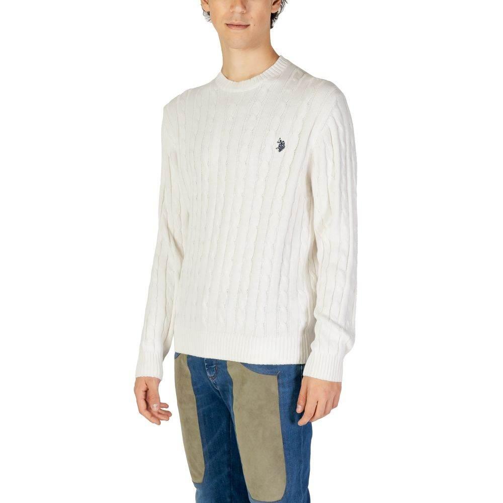 U.S. POLO ASSN. White Cotton Sweater - Hilstor