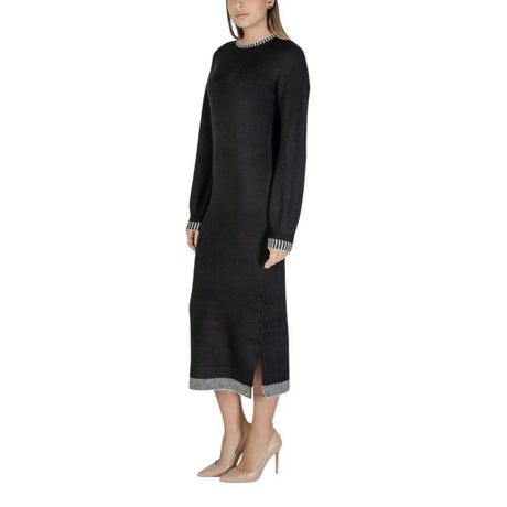 Vila Clothes Black Polyester Dress - Hilstor