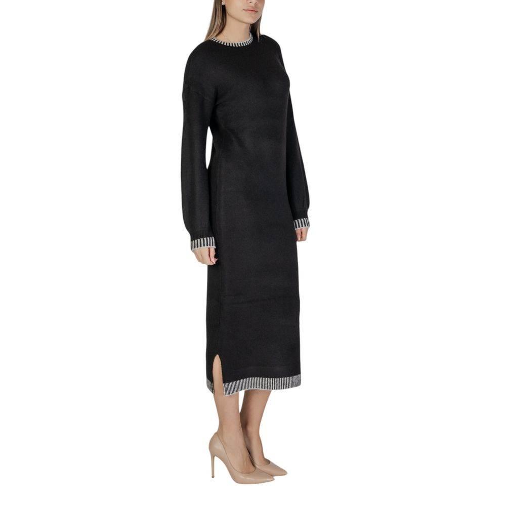 Vila Clothes Black Polyester Dress - Hilstor