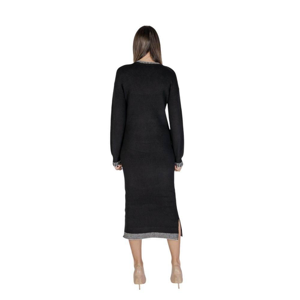 Vila Clothes Black Polyester Dress - Hilstor