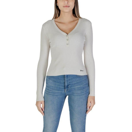 Guess Cream Viscose Tops & T-Shirt - Hilstor