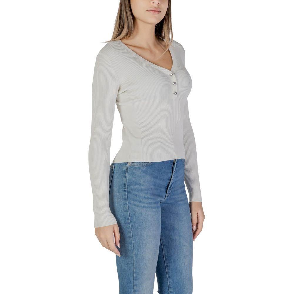 Guess Cream Viscose Tops & T-Shirt - Hilstor