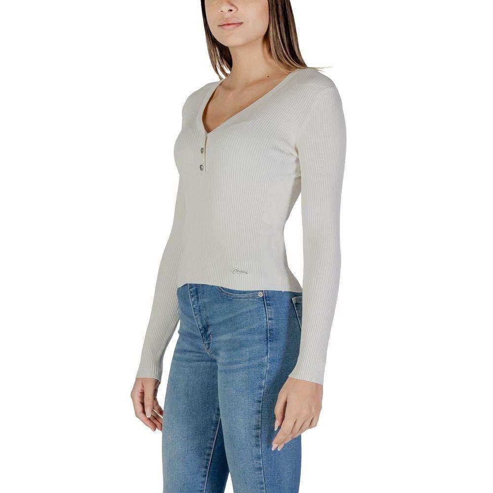 Guess Cream Viscose Tops & T-Shirt - Hilstor