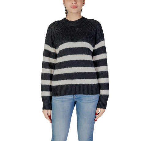 Only Black And White Recycled Polyester Sweater - Hilstor