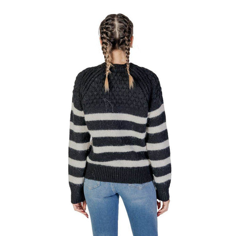 Only Black And White Recycled Polyester Sweater - Hilstor