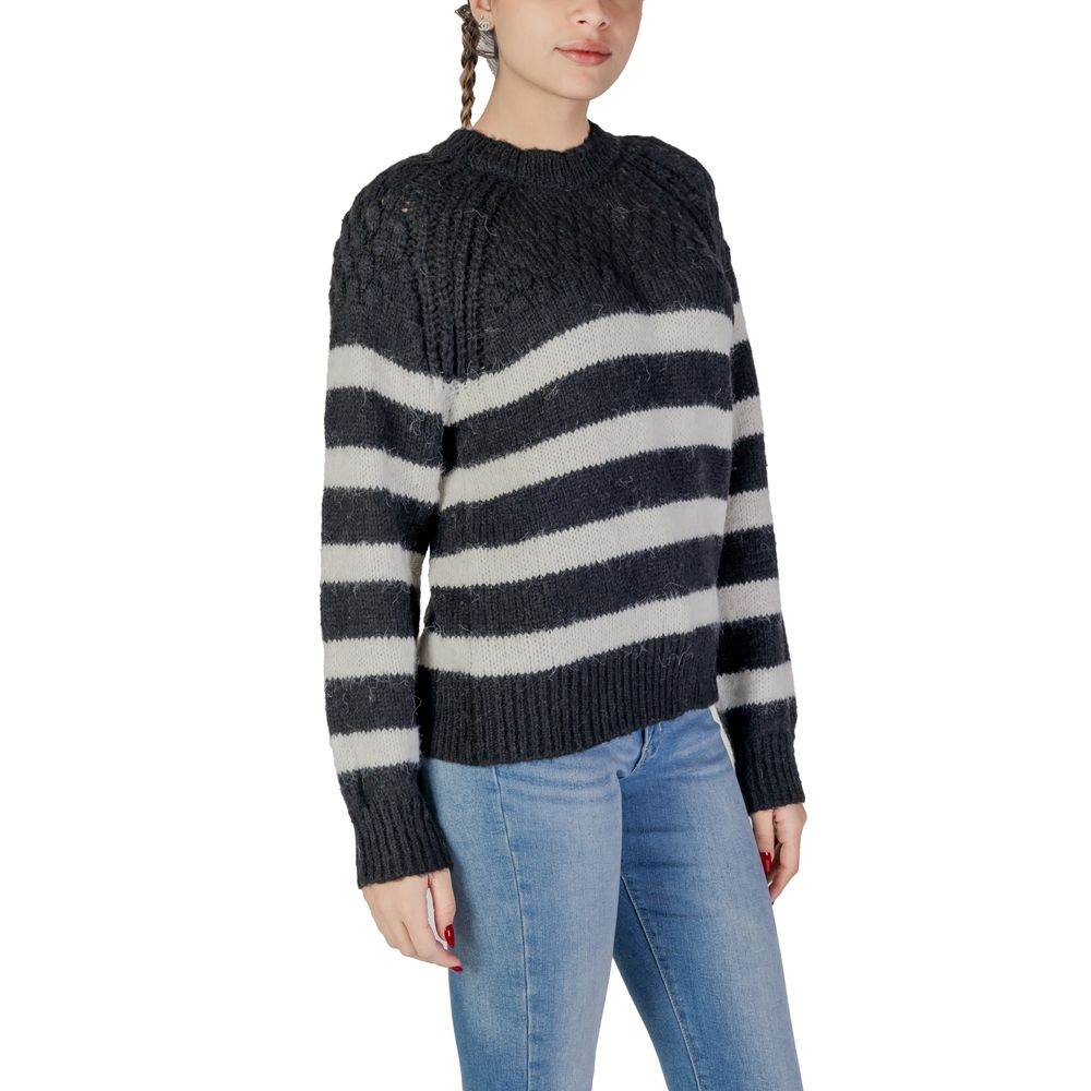 Only Black And White Recycled Polyester Sweater - Hilstor