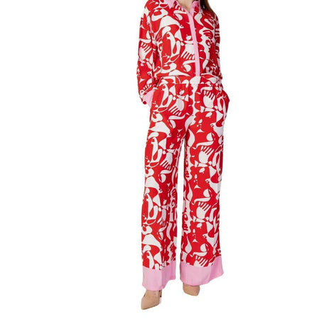 Vila Clothes Red Viscose Pant - Hilstor