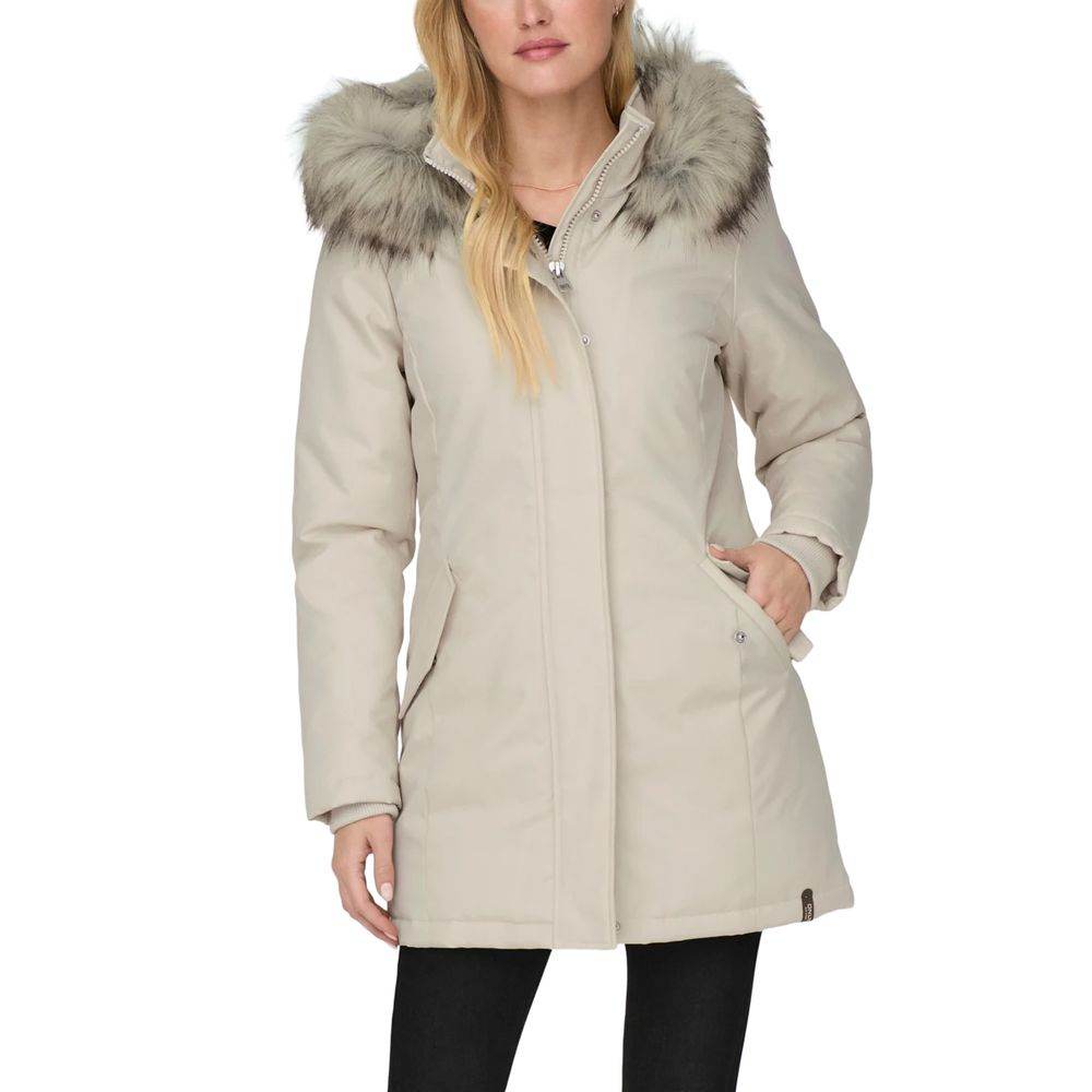 Only Beige Polyester Jackets & Coat - Hilstor