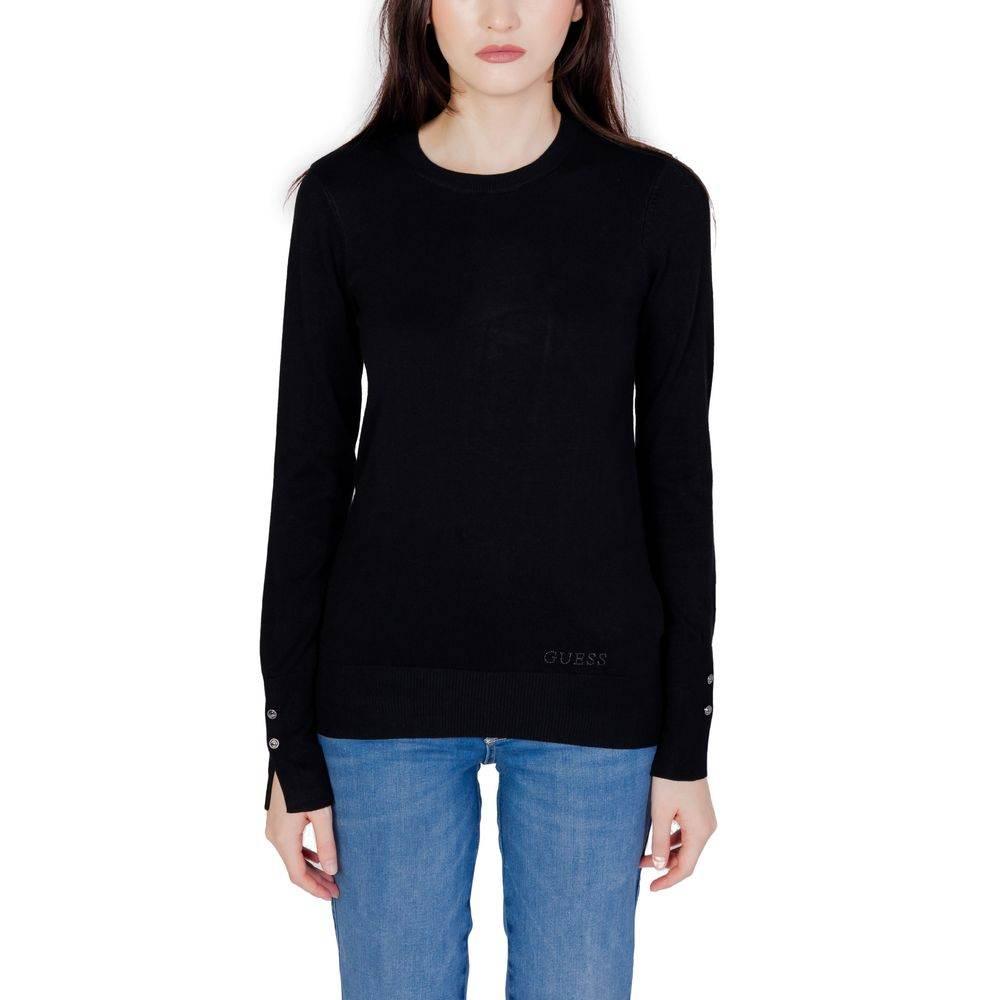 Guess Black Cotton Tops & T-Shirt - Hilstor