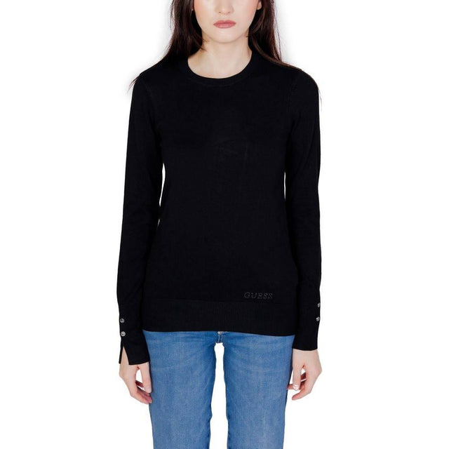Guess Black Cotton Tops & T-Shirt - Hilstor