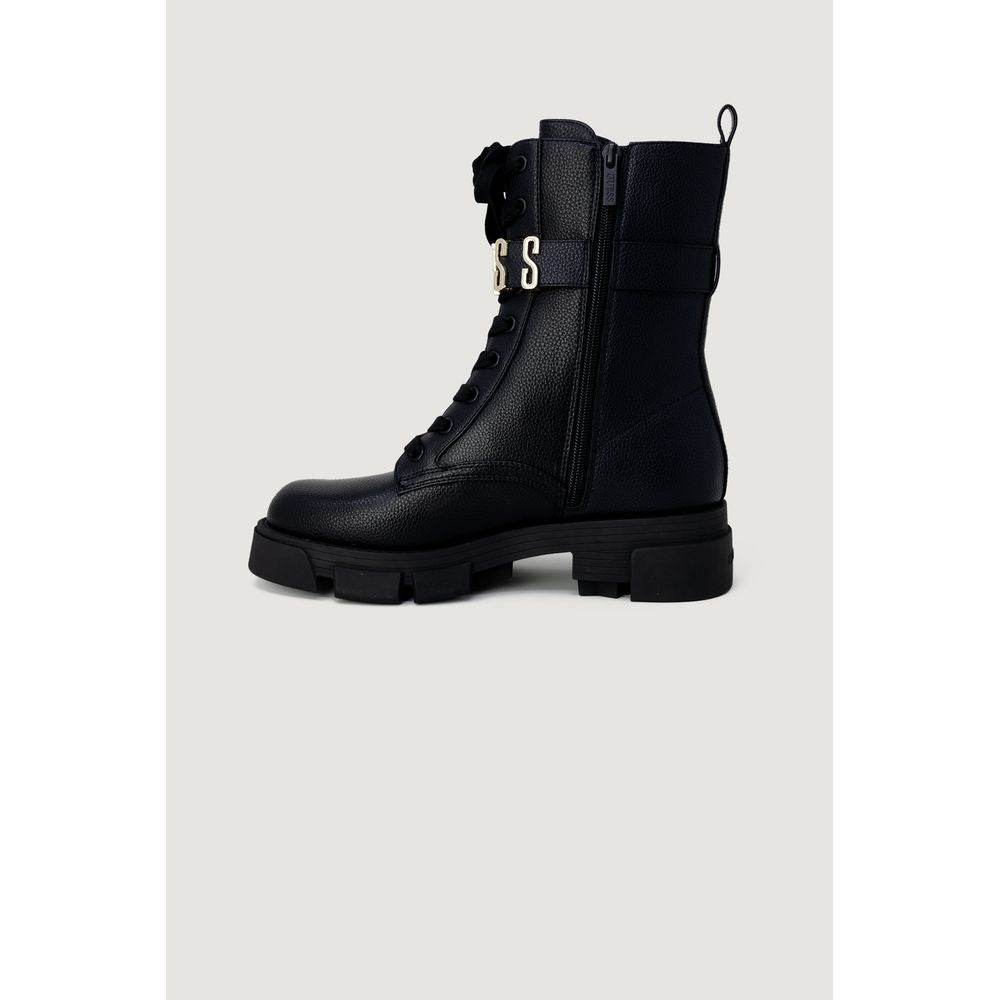 Guess Black Artificial Leather Boot - Hilstor