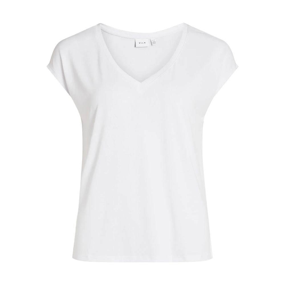 Vila Clothes White Tencel T-Shirt - Hilstor