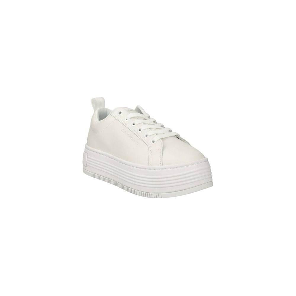 Calvin Klein Jeans White Leather Sneaker - Hilstor