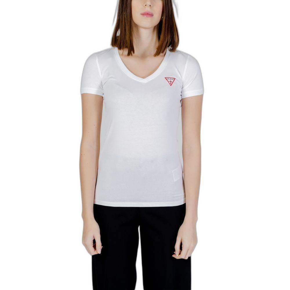 Guess White Cotton T-Shirt - Hilstor