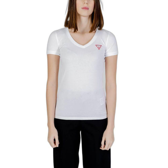 Guess White Cotton T-Shirt - Hilstor