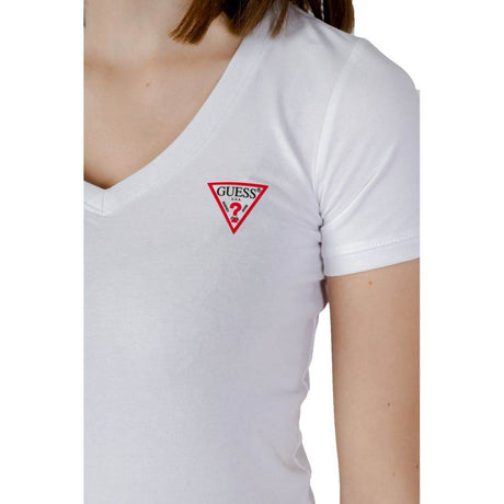Guess White Cotton Tops & T-Shirt - Hilstor