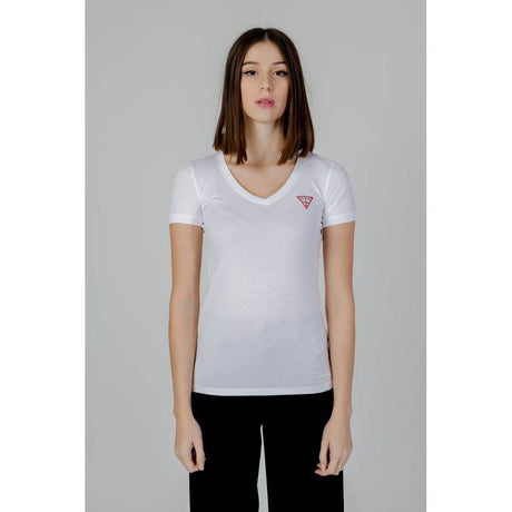 Guess White Cotton Tops & T-Shirt - Hilstor