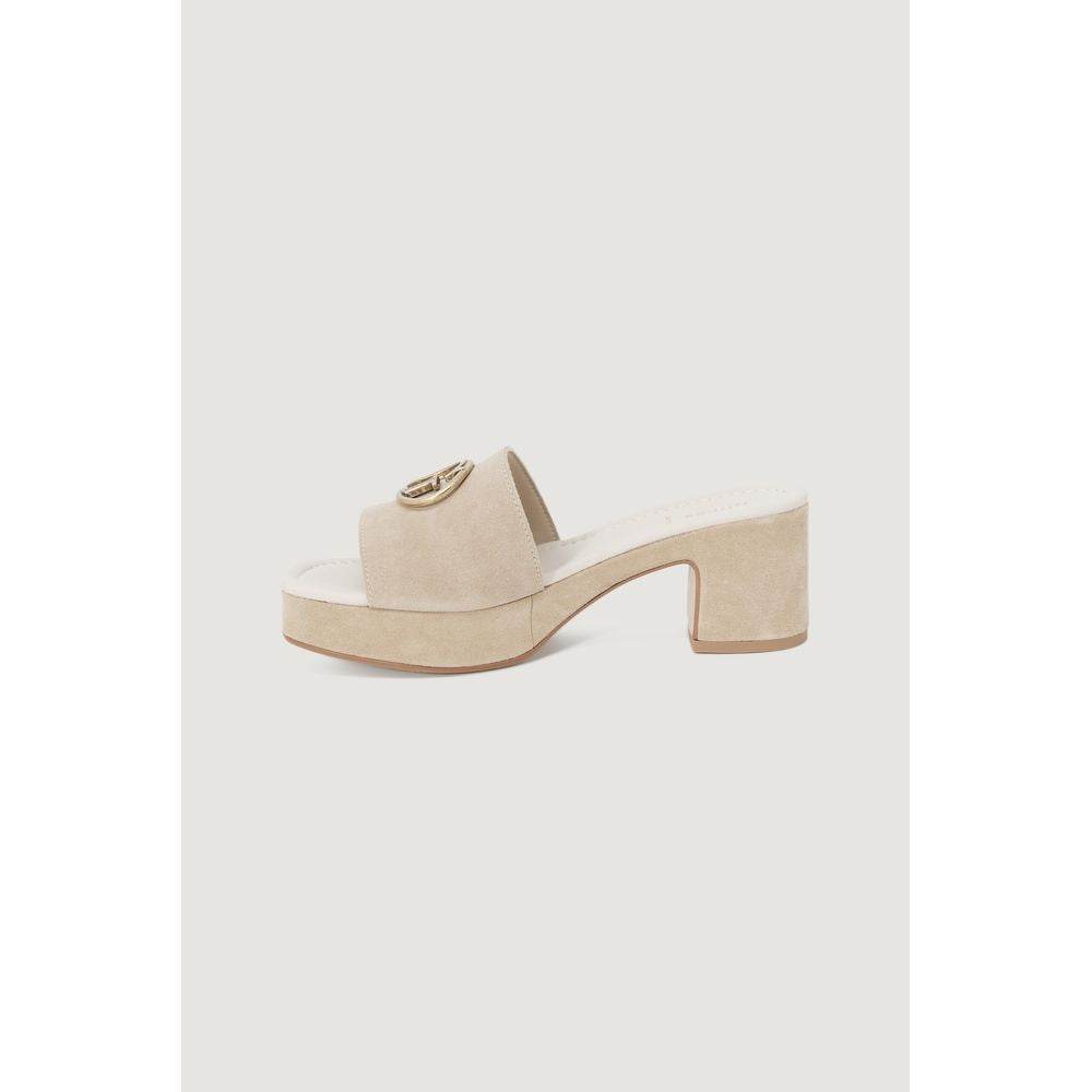 Guess Beige Suede Leather Sandal - Hilstor