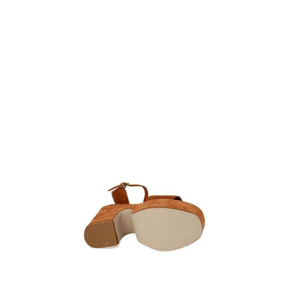 Guess Brown Suede Leather Sandal - Hilstor