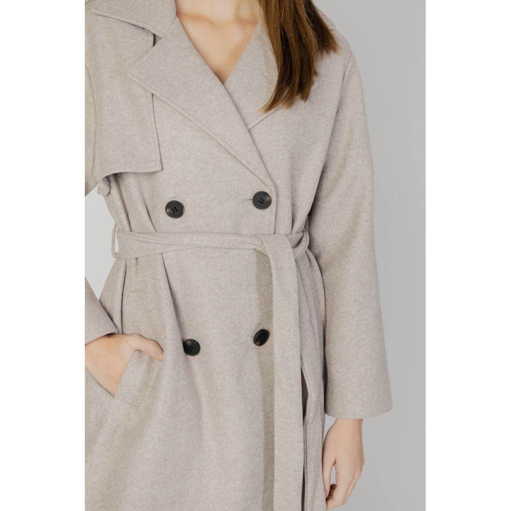 Only Beige Polyester Jackets & Coat - Hilstor