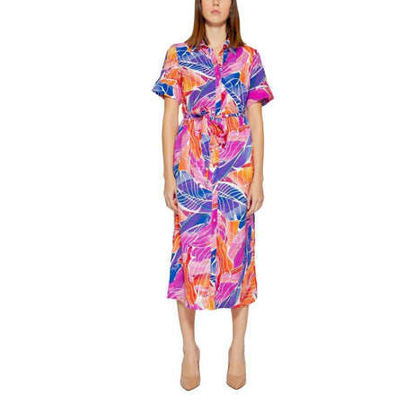 Vila Clothes Multicolor Viscose Dress - Hilstor