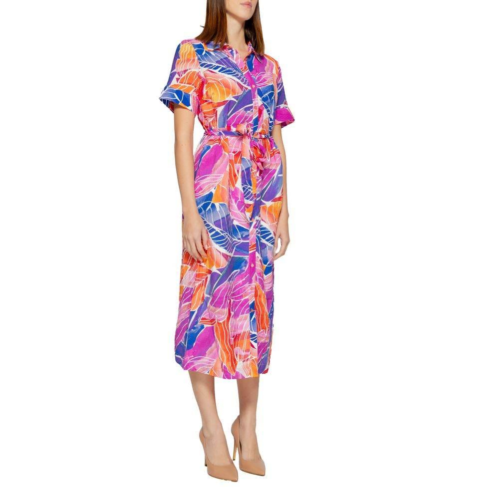 Vila Clothes Multicolor Viscose Dress - Hilstor