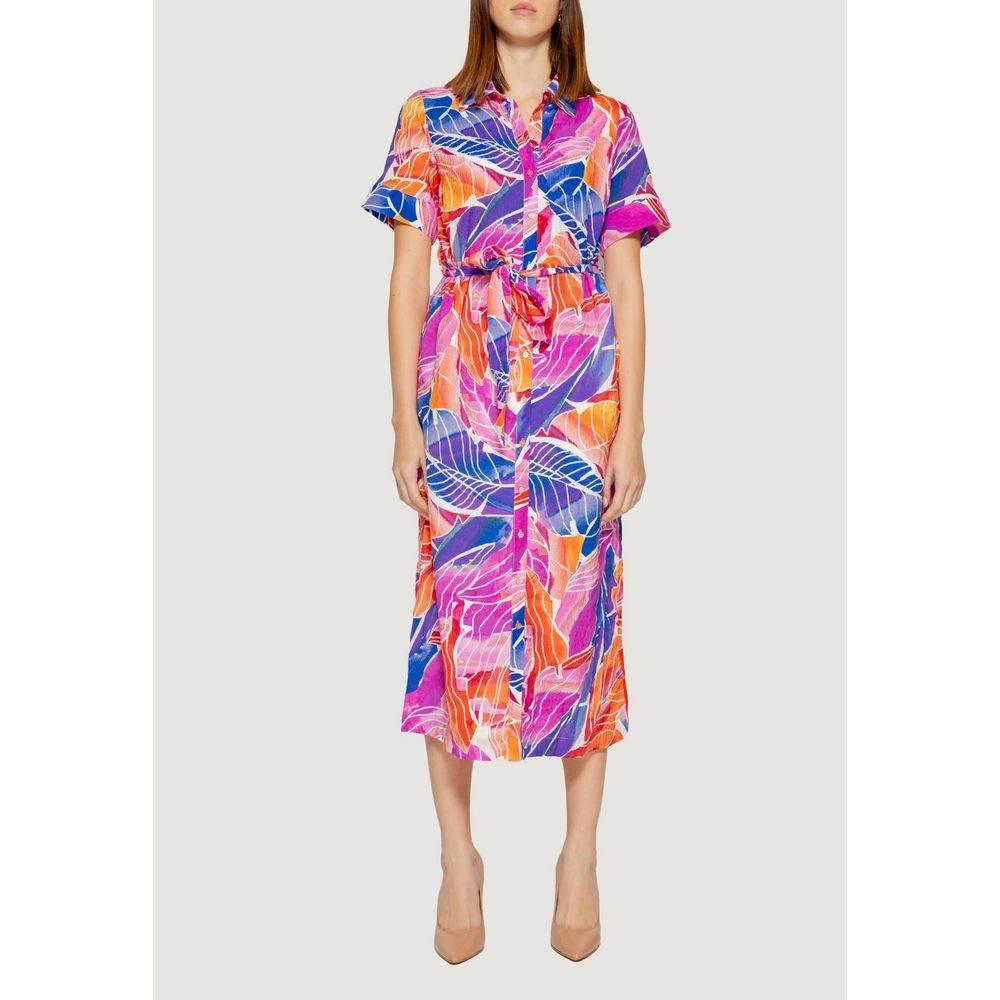 Vila Clothes Multicolor Viscose Dress - Hilstor