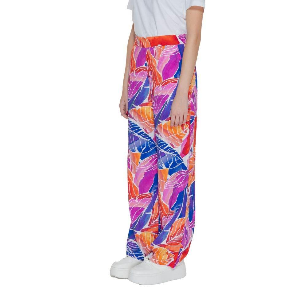 Vila Clothes Multicolor Viscose Pant - Hilstor