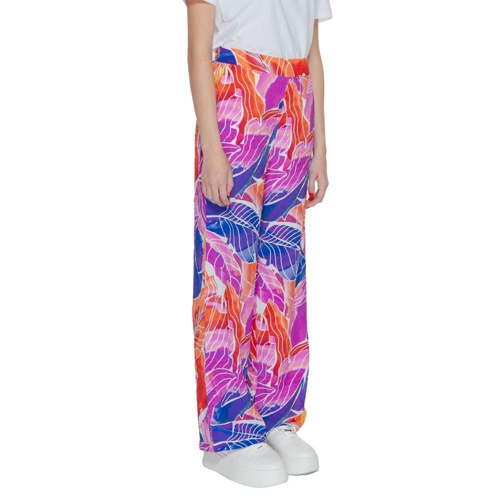 Vila Clothes Multicolor Viscose Pant - Hilstor