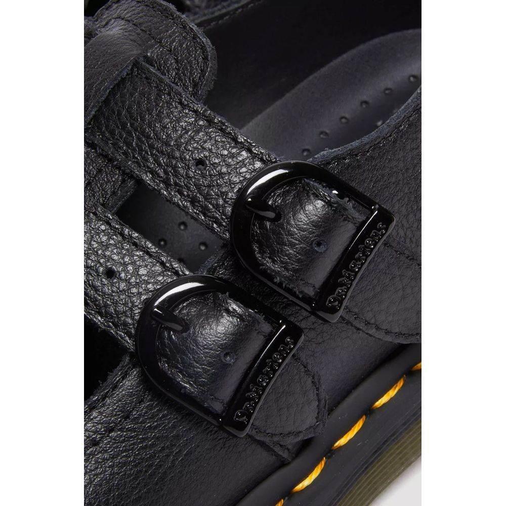 Dr. Martens Black Leather Flat Shoe - Hilstor