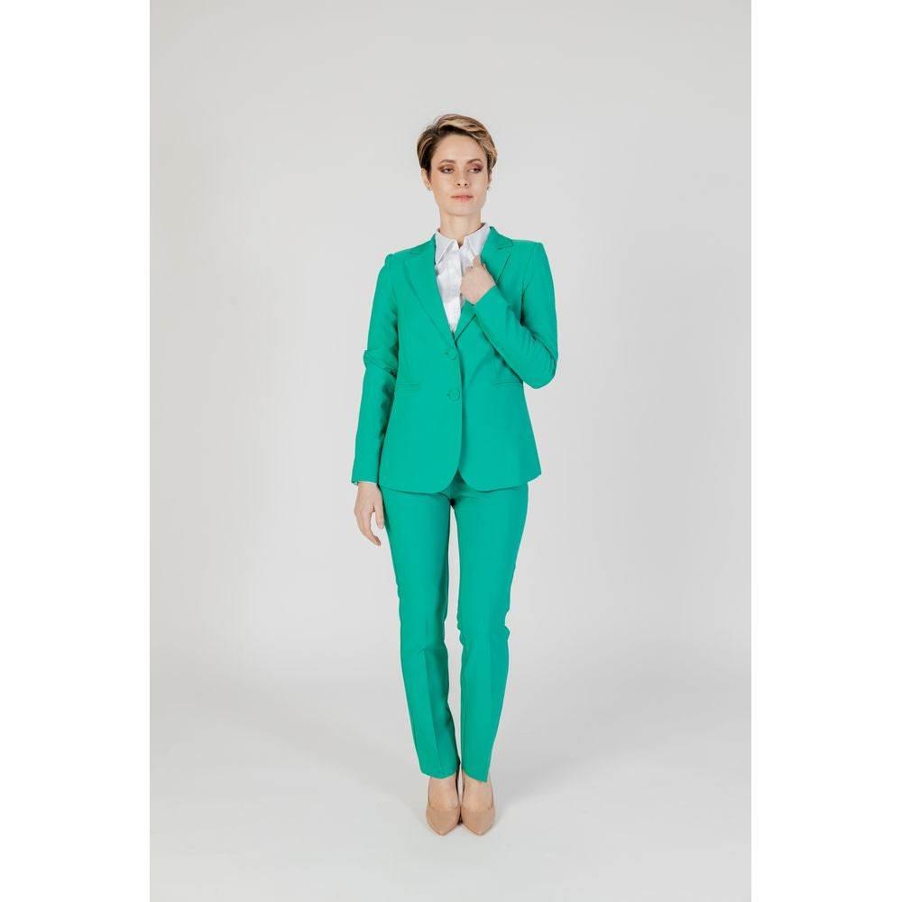 Sandro Ferrone Green Polyester Pant - Hilstor