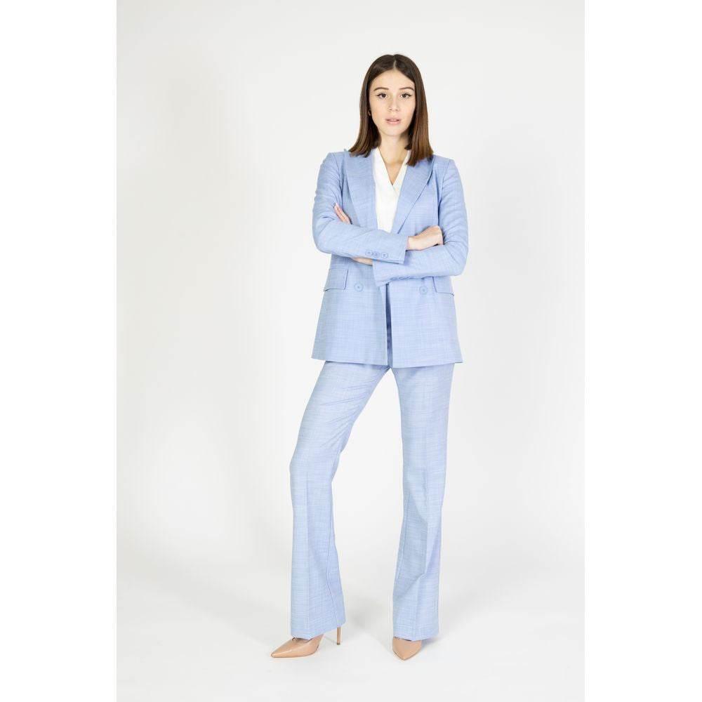 Sandro Ferrone Blue Viscose Pant - Hilstor