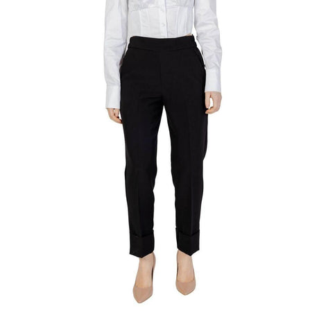 Sandro Ferrone Black Polyester Pant - Hilstor