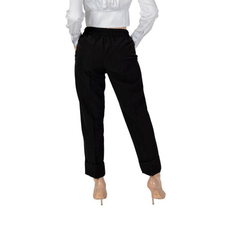 Sandro Ferrone Black Polyester Pant - Hilstor