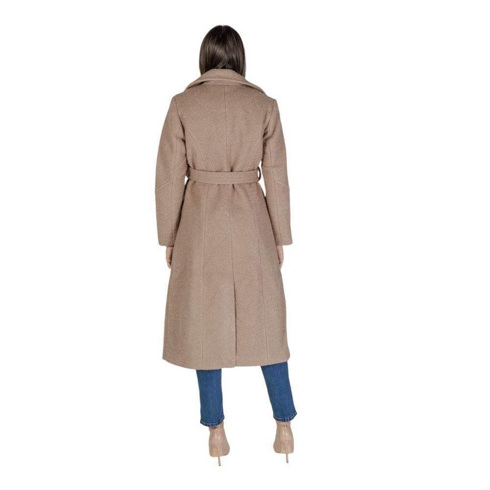 Vila Clothes Beige Polyester Jackets & Coat - Hilstor