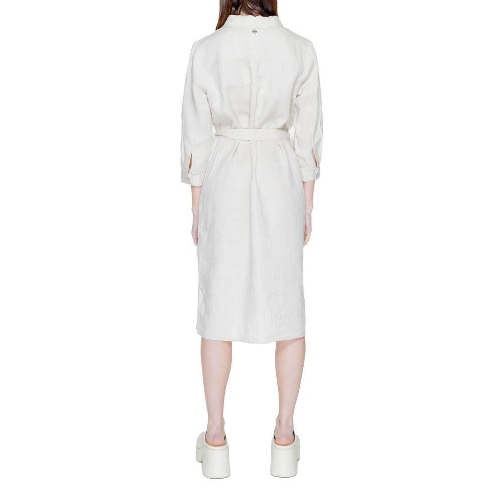 Street One Beige Linen Dress - Hilstor