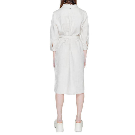 Street One Beige Linen Dress - Hilstor