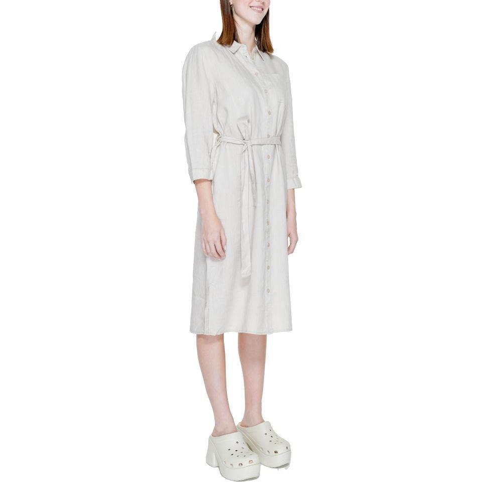 Street One Beige Linen Dress - Hilstor